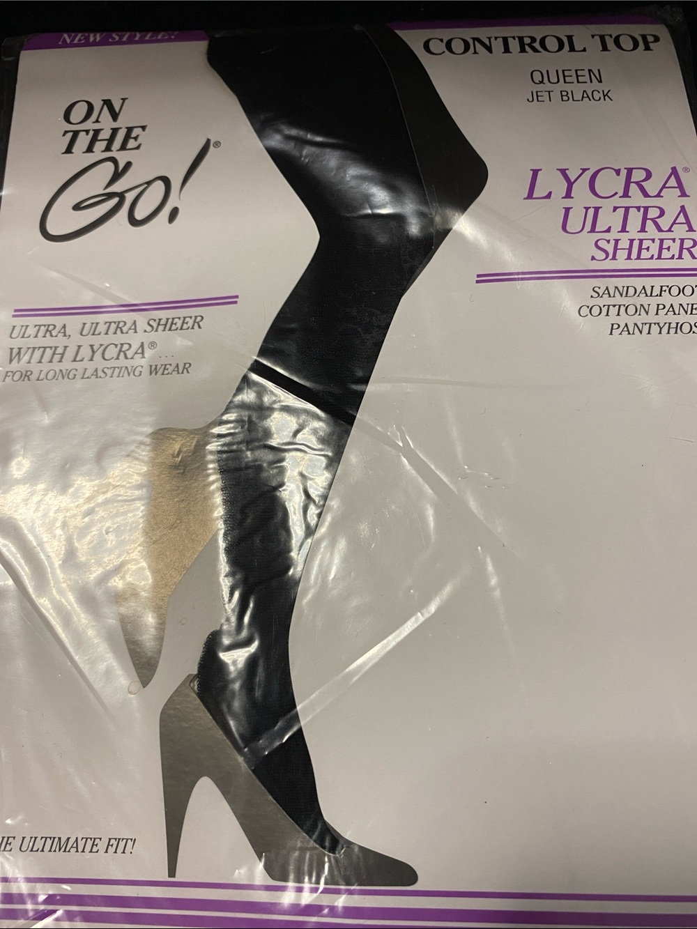 🆕 On The Go! Lycra • Ultra Sheer • Control Top • Pantyhose • Jet Black